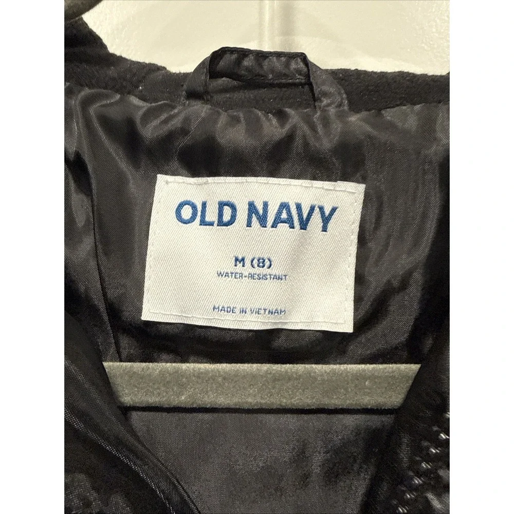 Old Navy Black Hooded Coat Puffer Jacket SZ M (8) Girls